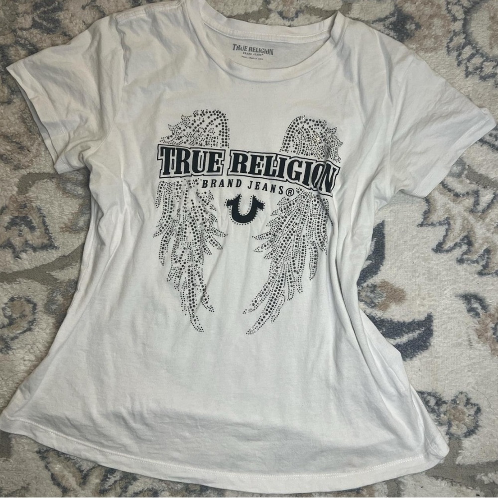 True Religion White Winged Logo Tee